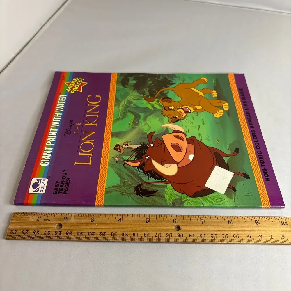 Disney The Lion King Golden Giant Paint‎ With Water Activity Book 1994 New